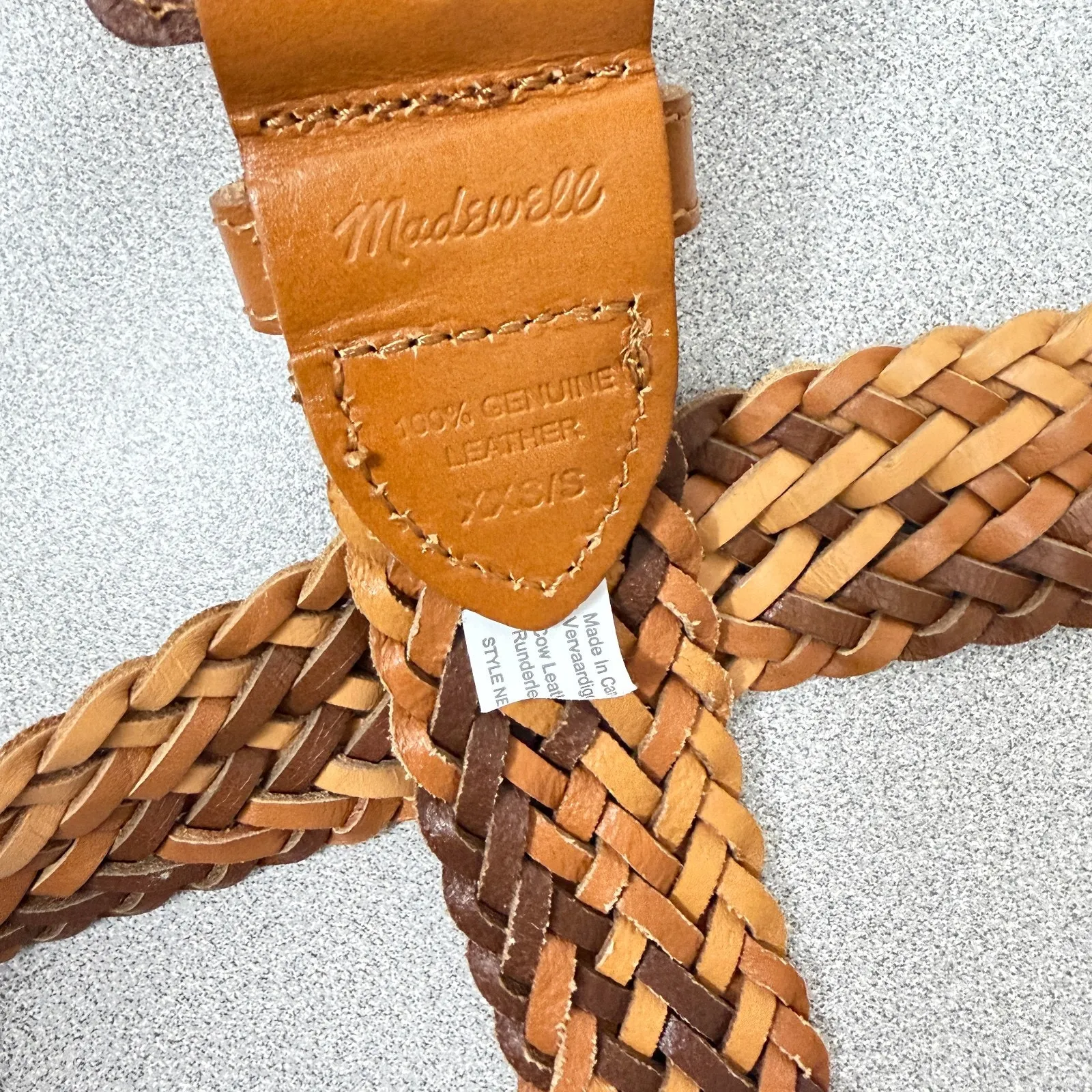 Madewell Woven Leather Belt XXS 2XS Womens Brown Ombre Classic Braided Wrap 41in - Image 7