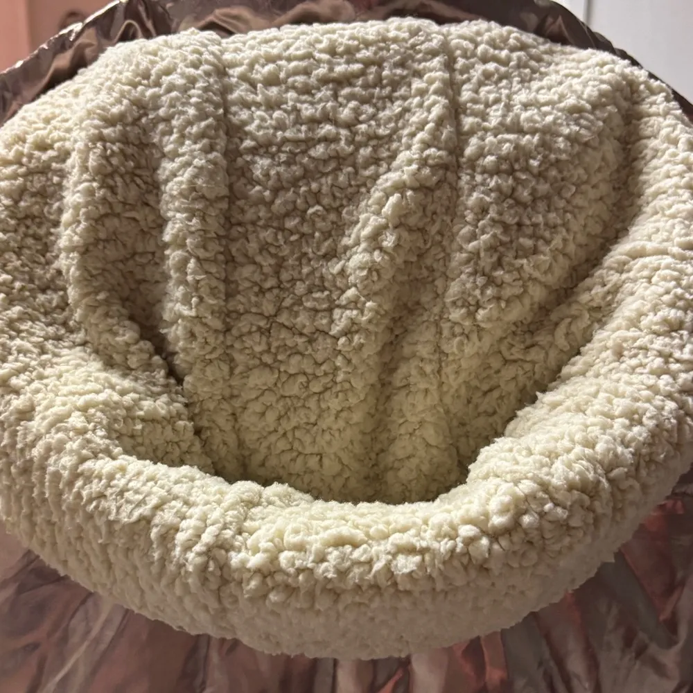 Aerie Offline Sherpa Lined Rose Gold Metallic Hooded Puffer Coat Boxy - Image 7