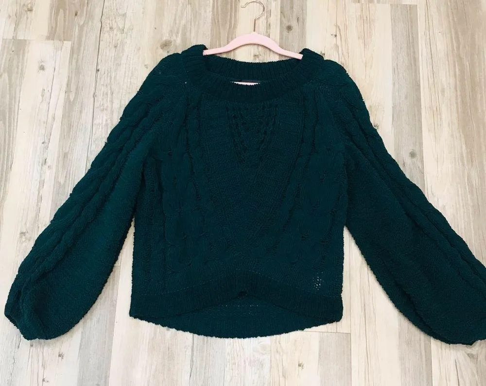 Express oversized green Pullover Sweater sz XS - Image 7
