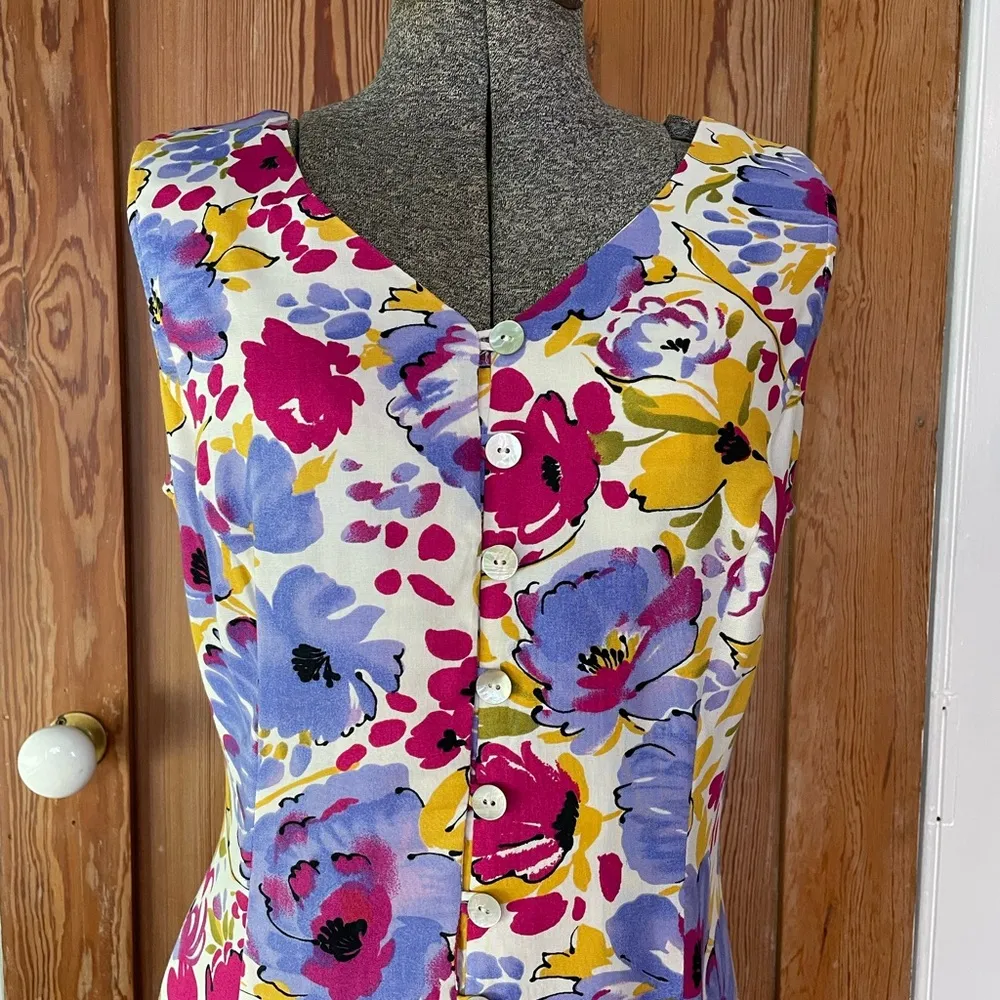 Vintage BFA Floral Open Strappy Back Prairie Cottage Core Maxi Dress - Image 3