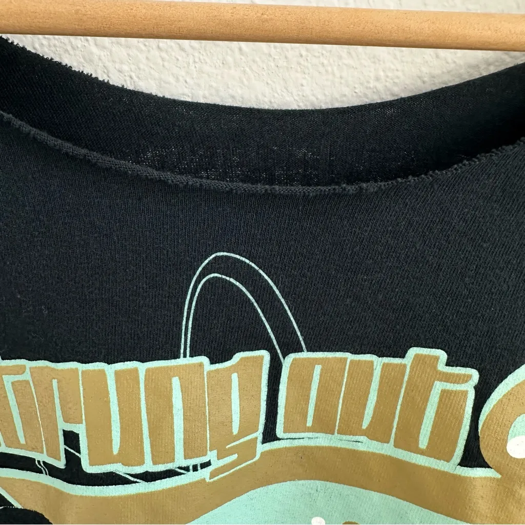 Strung Out Black Off the Shoulder Cropped Tee Size M - Image 3