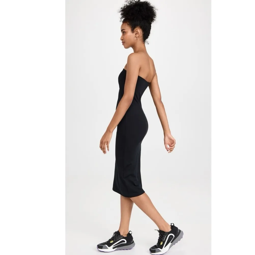 Bandier Le Ore Black Strapless Square Neck Tube Knee Length Midi Bodycon Dress M - Image 2