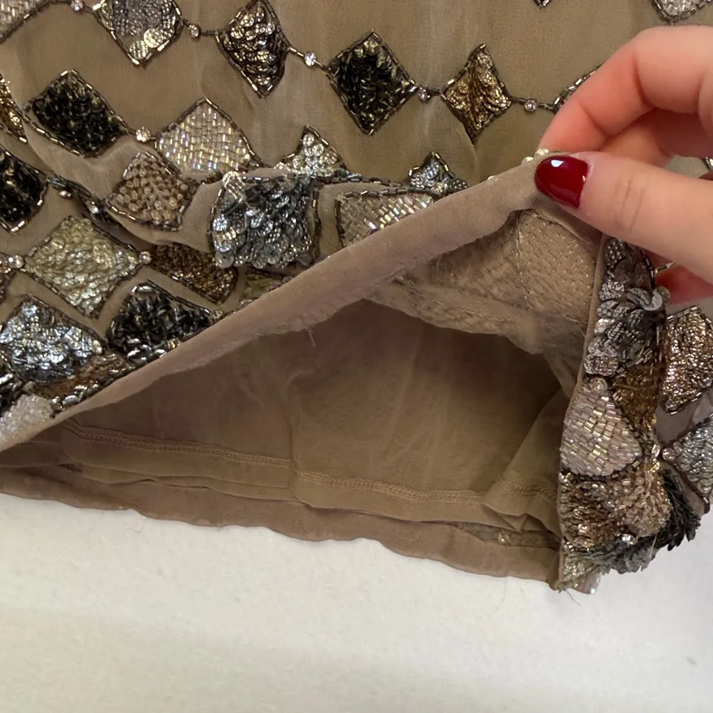 Alice + Olivia Vista Beaded Dress Retro Flapper Sparkle Mini Sz 8 - Image 6