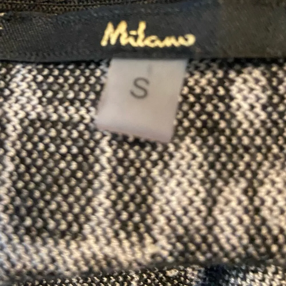 Milano Giraffe Print Knit Full Skirt Poodle Skirt 50s Black White Small 26" - Image 3