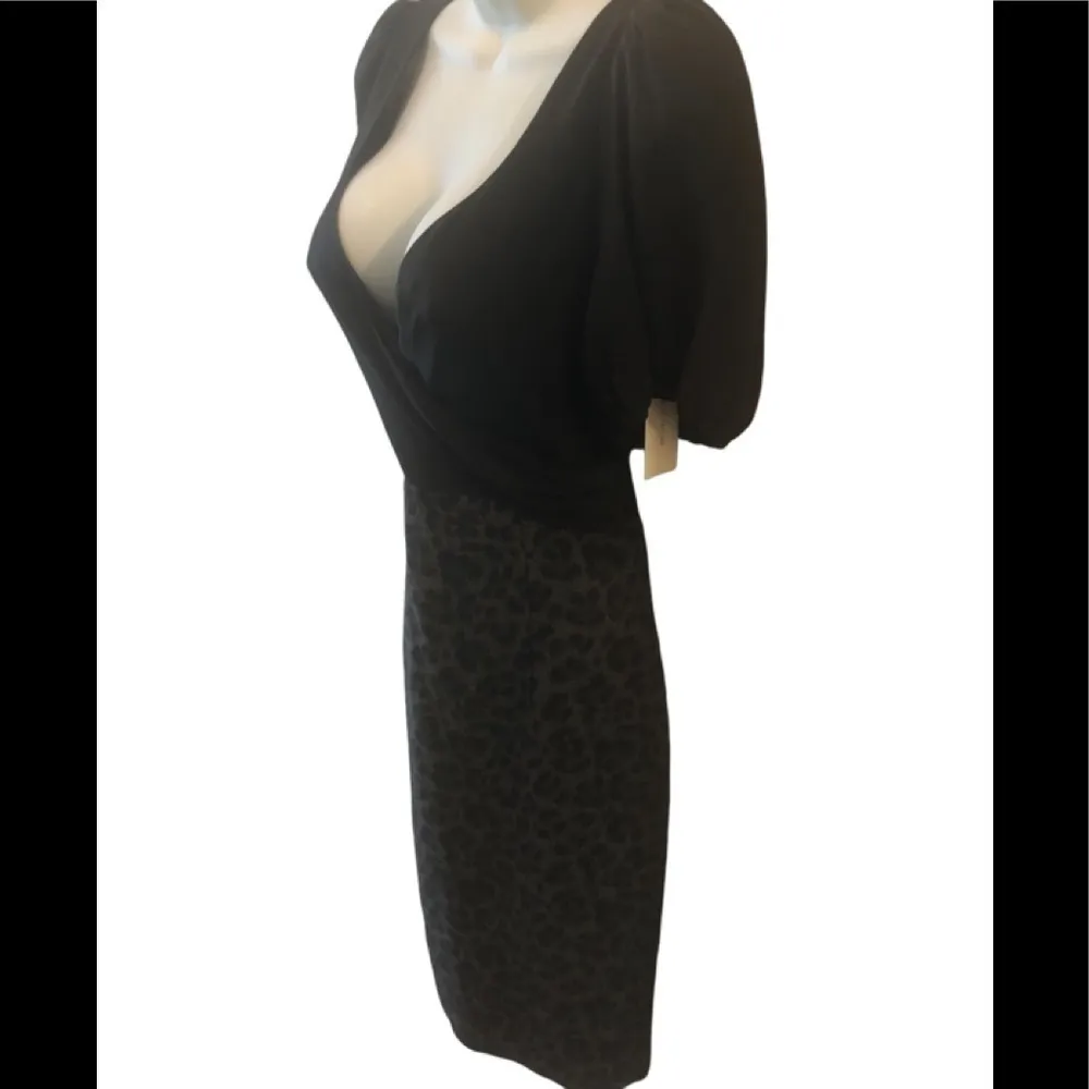 Rebecca Taylor Silk Wool Blend Puff Sleeve 12 Leopard Print Career RegencyCore - Image 3