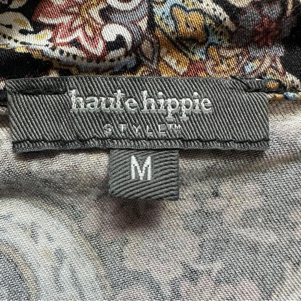 Haute Hippie Paisley Asymmetric Collar Crop Top Women's Size Medium Boho Medium - Image 6