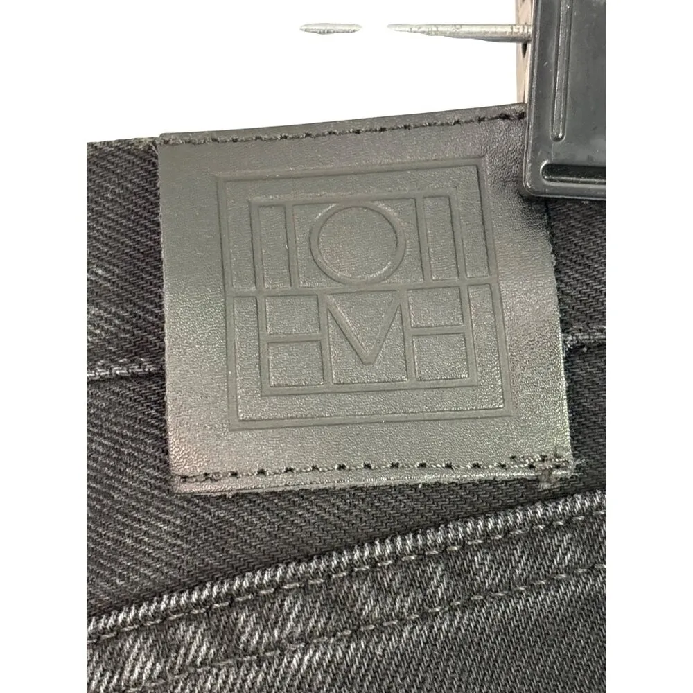 Toteme Classic Cut Full Length Straight Leg Jeans in Faded Black 30 New Womens - Image 10