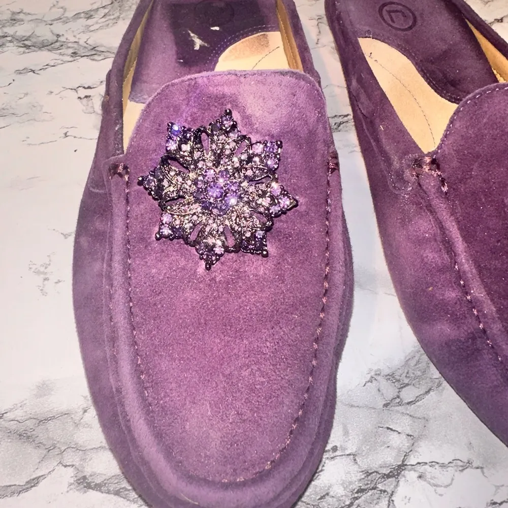 Purple Mule Flats Suede Size 7 - Image 9