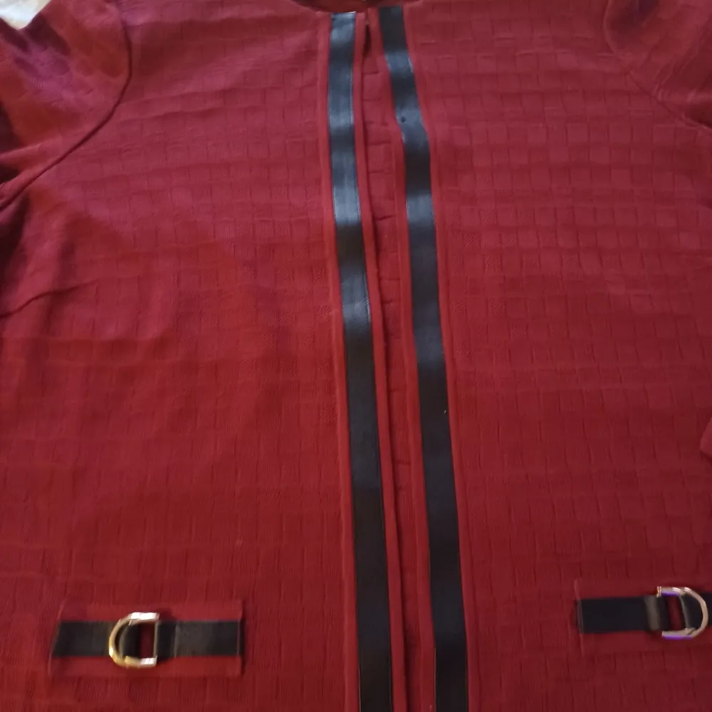 MISOOK Jacket Cardigan Duster Jacket Open Front Women’s Size 1X red text… - Image 3