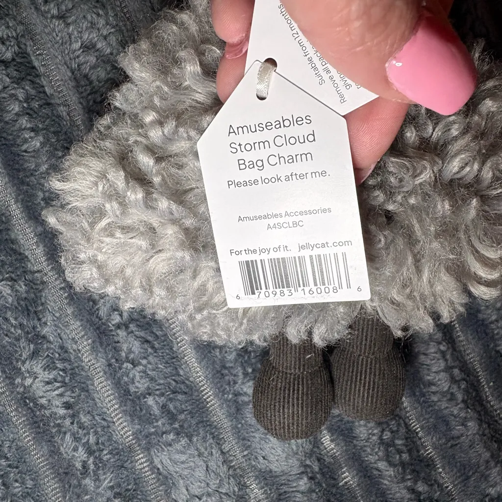 Jellycat keychain storm cloud new Gray - Image 2