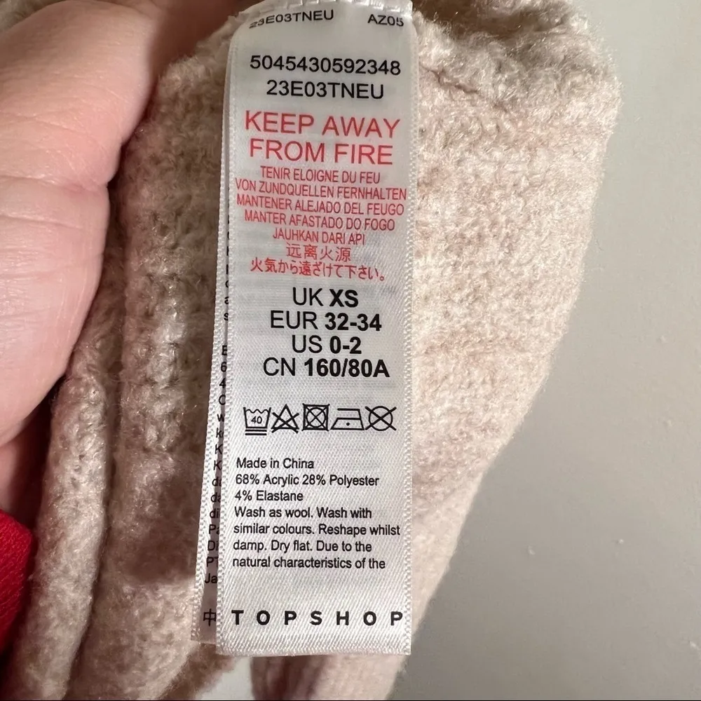 Topshop Ribbed Cropped Crew Neck Knitted Sweater Nude - Image 11