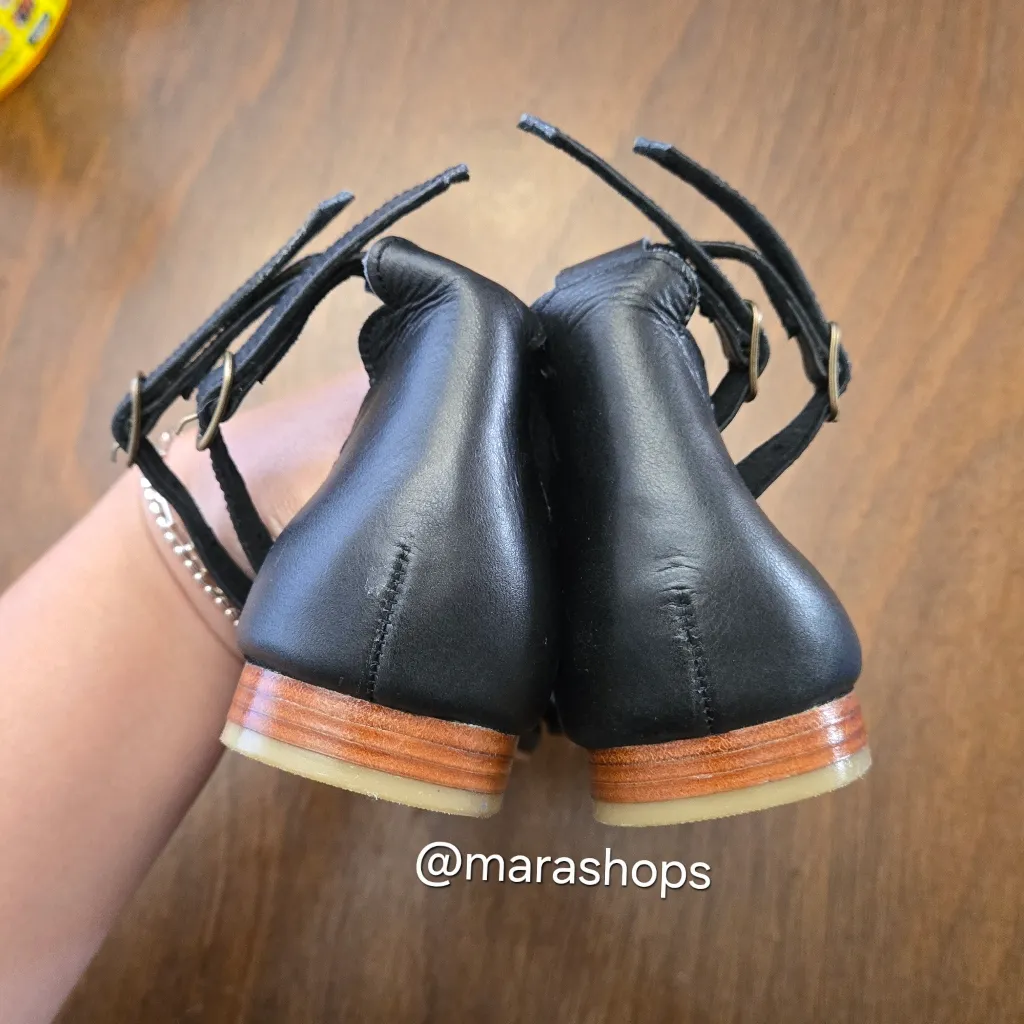 ELF Venus Leather Flats Black Size 10 - Image 5