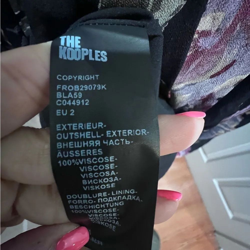 NWT The Kooples BLACK LONG FLORAL PRINT DRESS size 8 women's - Image 12