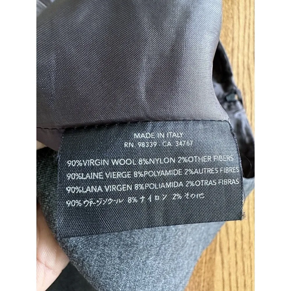 Prada Made In Italy Wool Skirt  Front Slit Side Zip Gray Career Size 44 Waist 30 - Image 9