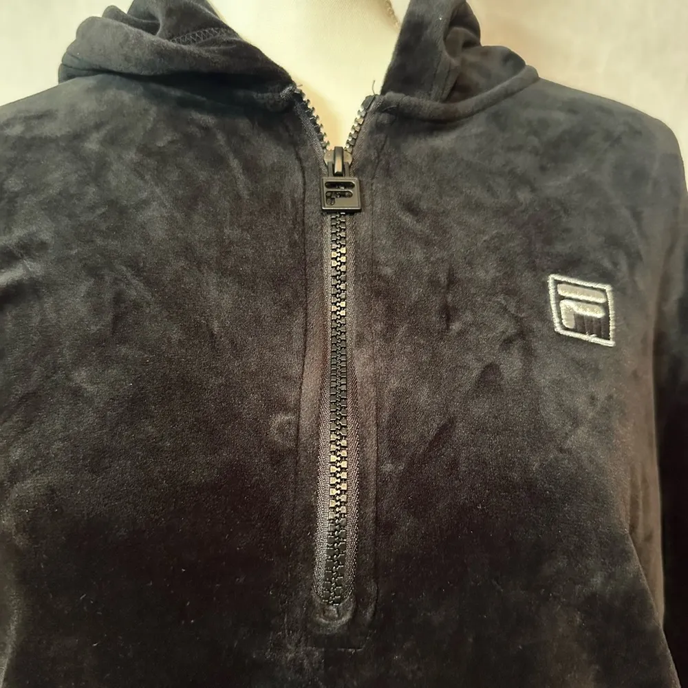 Fila Black Velour Women's Hoodie - Image 5
