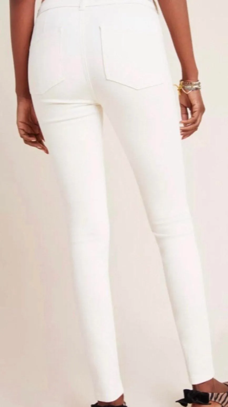 NWT $118  White High Rise Denim Leggings 33T - Image 3