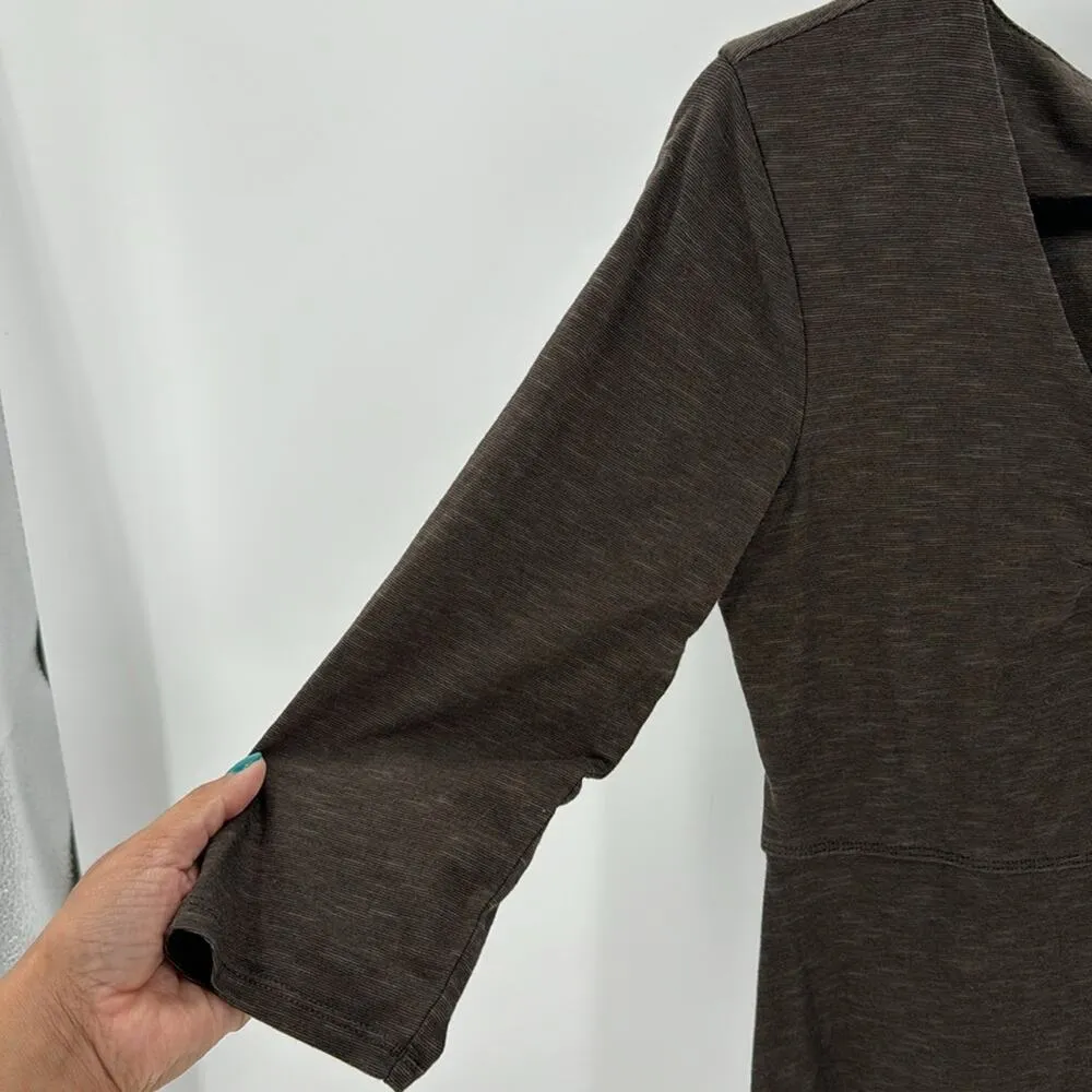 Horny Toad brown Rosalinda dress casual Gorpcore 3 quarter sleeve size S - Image 5