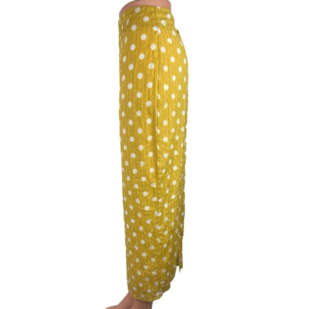 Lulus Toby Heart Ginger Selena Yellow Polka Dot Midi Fitted Pencil Skirt Size XS - Image 5