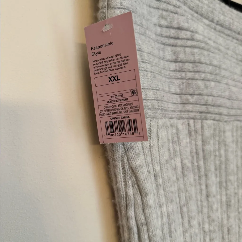 Wild Fable Women’s Mid Rise Rib Knit Column Maxi Skirt NWT Size XXL Grey - Image 4