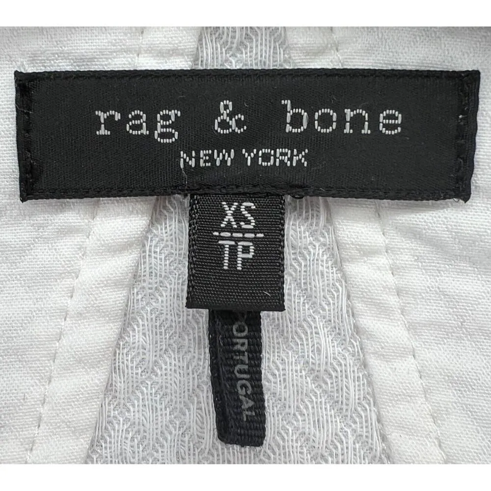 Rag & Bone Abby Jacket Womens XS White Cotton Relaxed Fit Open Belted Minimalist - Image 10