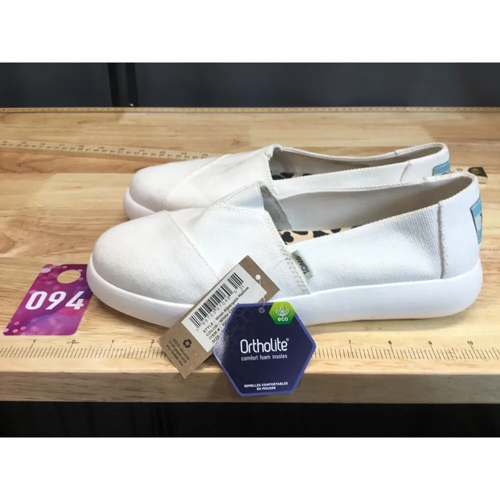 TOMS Alpargata Mallow Women's 8 White Canvas Slip-On Round Toe Flats 10016730 - Image 5