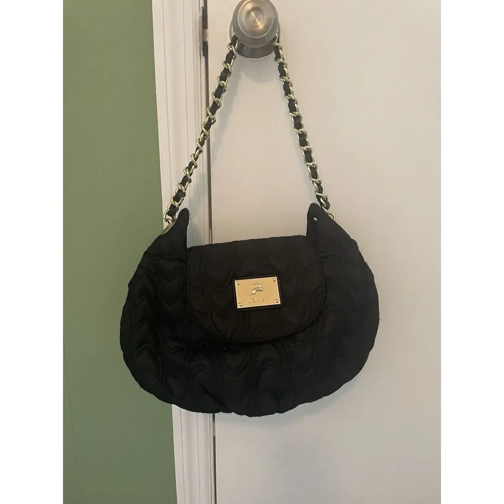 Koret Black Quilted Shoulder Bag Gold Chain Strap Medium Flap Handbag New Black - Image 2