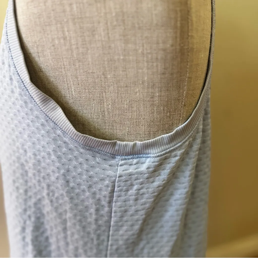Calia Textured Mesh Waffle Knit Tank Scoop Neck Activewear Top Baby Blue M Size M - Image 9