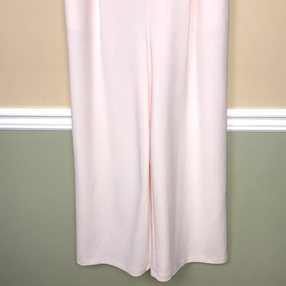Calvin Klein Women’s Light Pink Keyhole Open Flare Sleeve Wide Leg Jumpsuit - Image 4