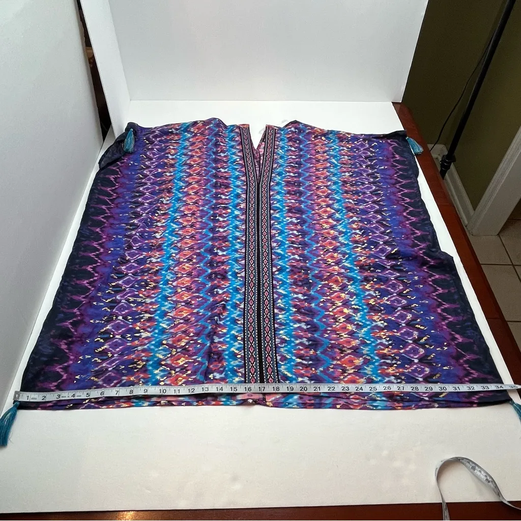 Miraclesuit Bella Albra Caftan Swim Cover Up Printed Embroidered Size Small - Image 6