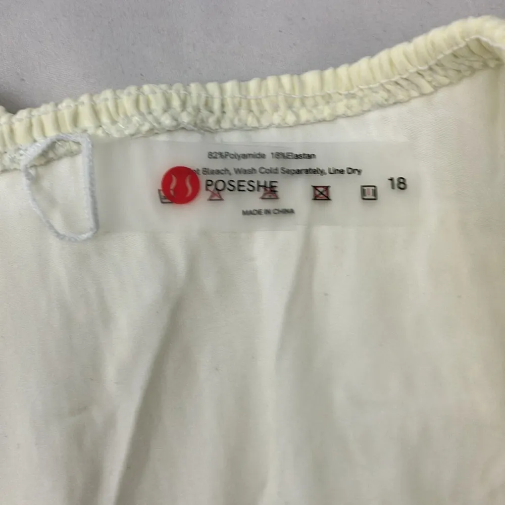 Poseshe Butter Yellow Seersucker Textured Bikini Set women’s size 18 - Image 8