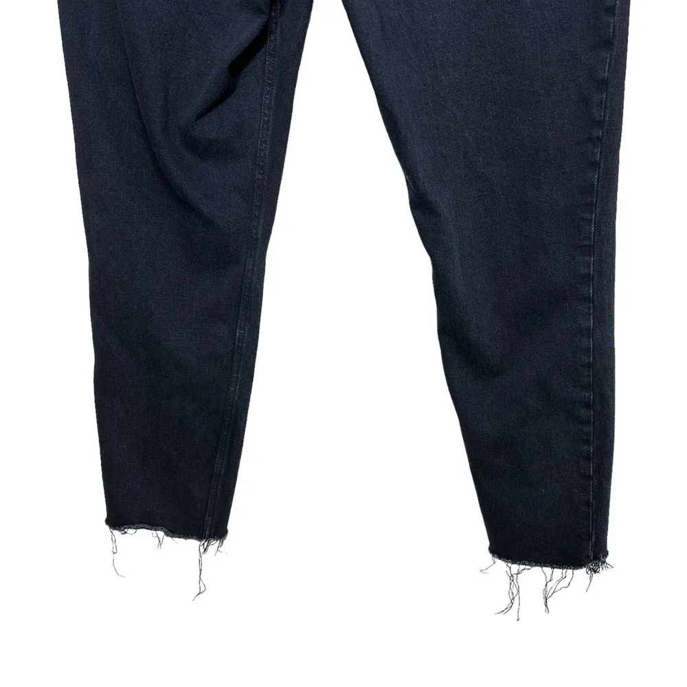 Abercrombie & Fitch Simone High Rise Slim Frayed Split Jeans in Black 32 - Image 7