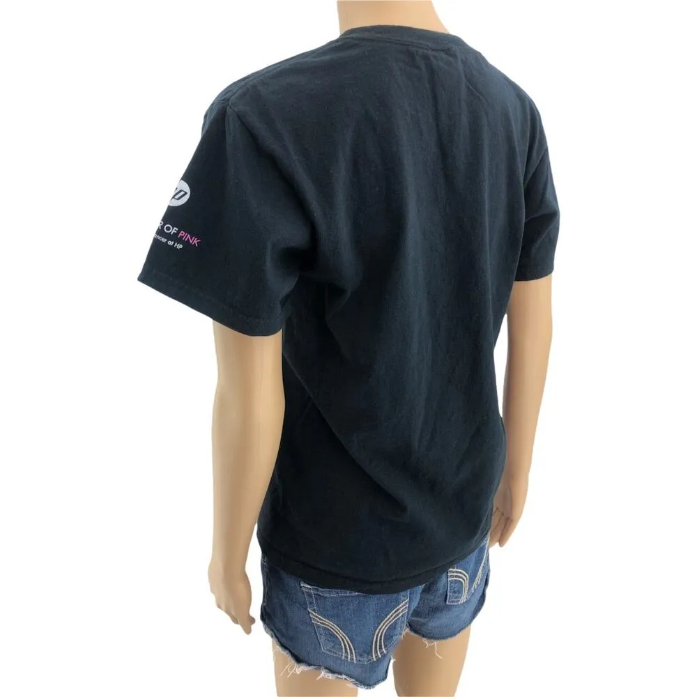 Hewlett-Packard SMALL Black Breast Cancer Awareness Short Sleeve Tee Shirt - Image 4