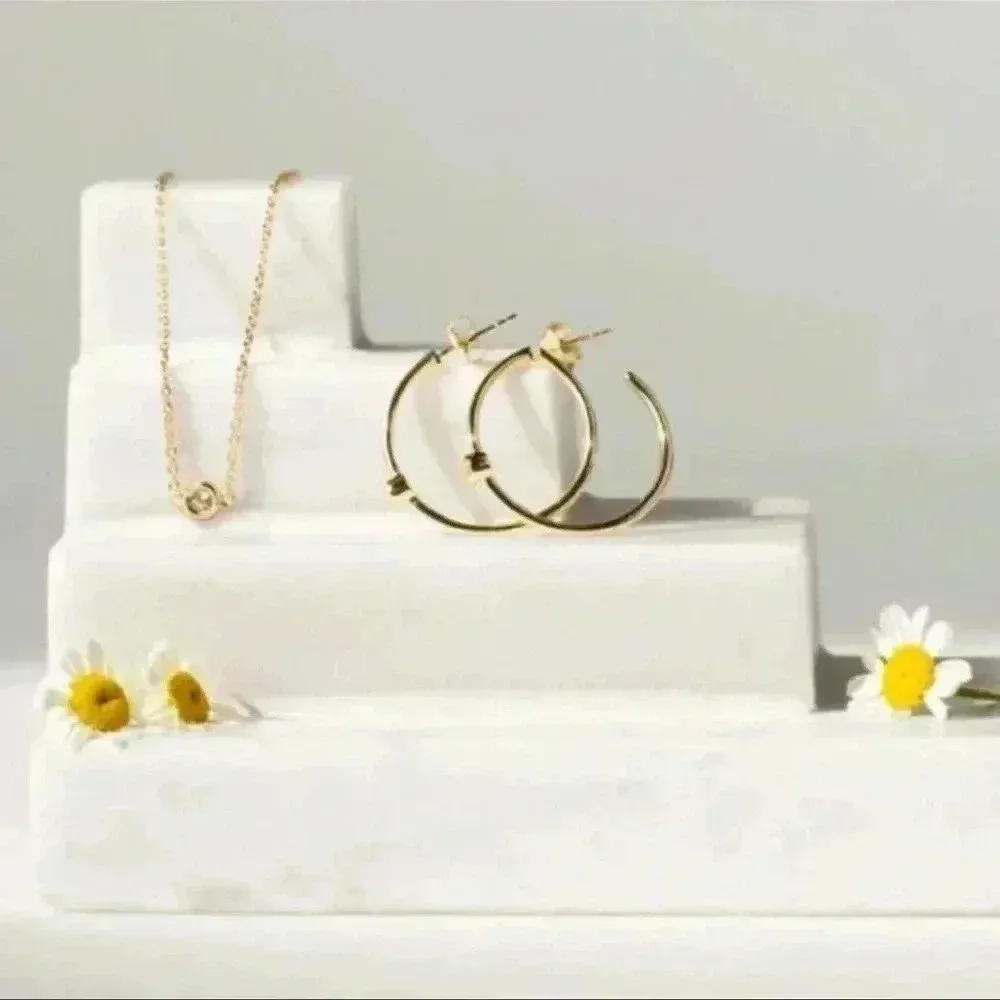 Marrin Costello Mystic Hoops and Soleil Bracelet set Gold - Image 3