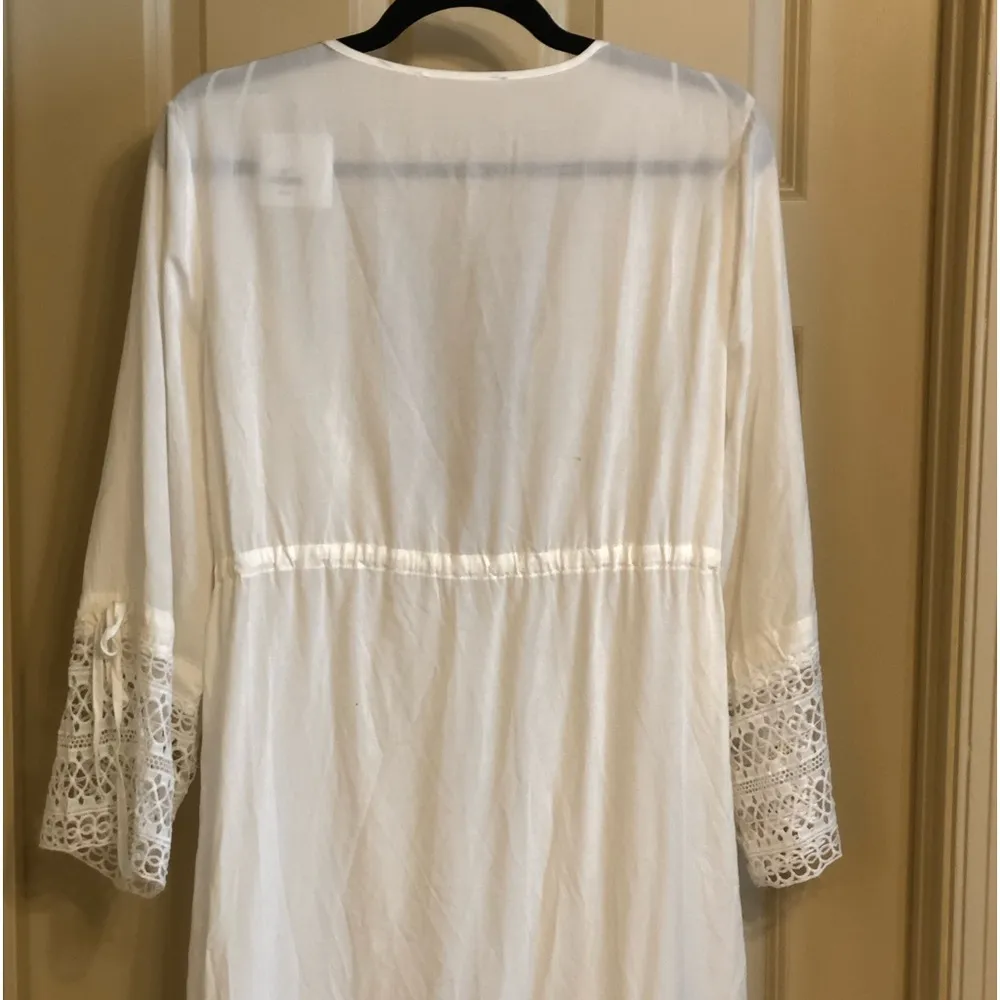 Lace White Long Sleeve Cover Up - Image 5