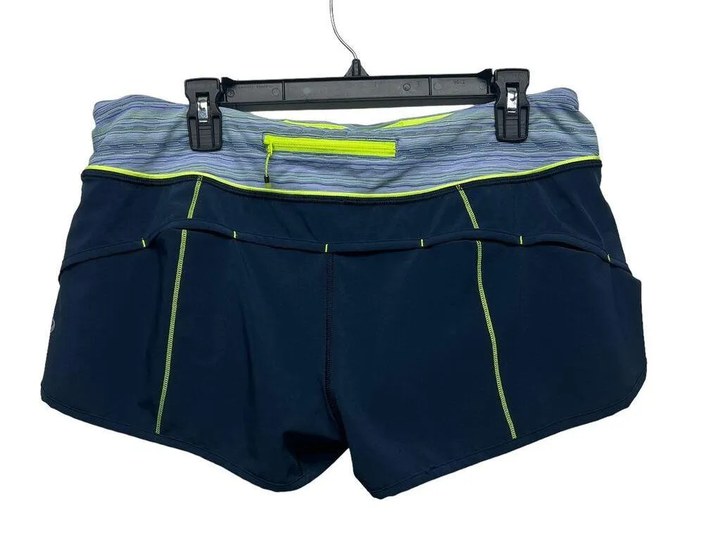 Lululemon Women's Running Shorts Size 10 Blue High Rise Lightweight - Image 4