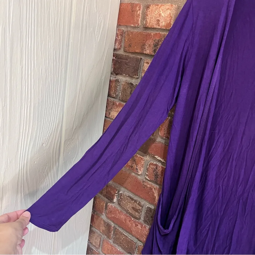 Made By Johnny womens lightweight open front lagenlook artsy cardigan purple Size XL - Image 3