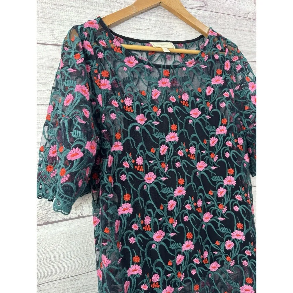 Anthropologie Moulinette Soeurs Flower Embroidered Summer Dress Size MEDIUM - Image 5