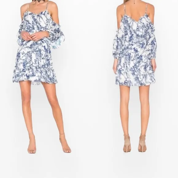 Parker Aidrian Floral-Print Cold-Shoulder Shift Dress XS - Image 2