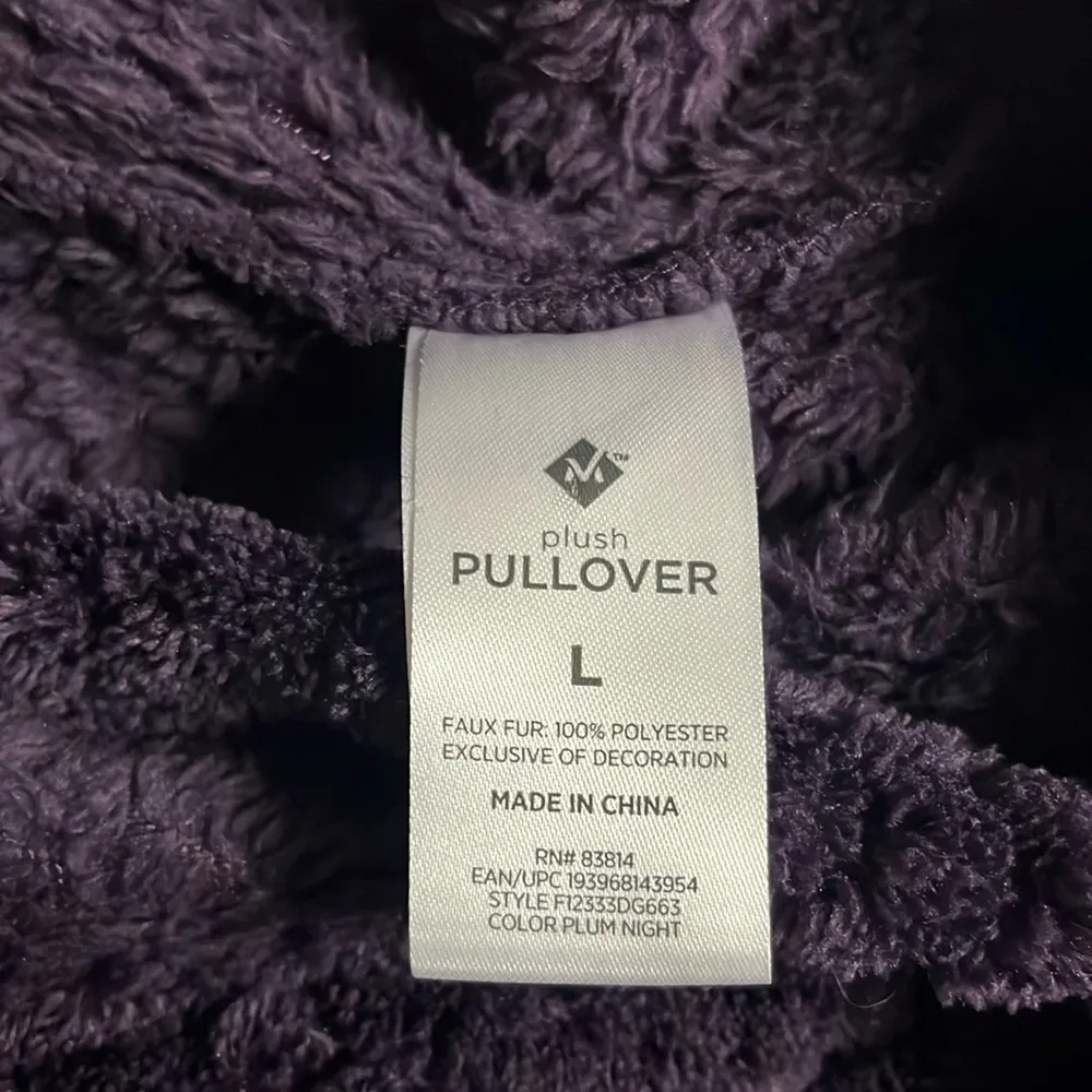 Large pullover sweater texturized comfortable draw strings pouch pocket winter Purple - Image 6