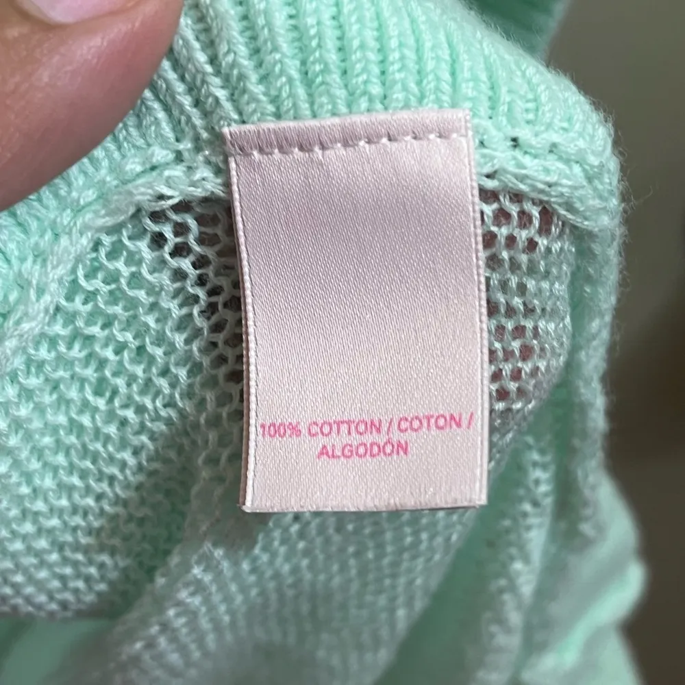 Victoria’s Secret Sheer Knit Beach Cover-Up Top Mint Green Size L Oversized - Image 6