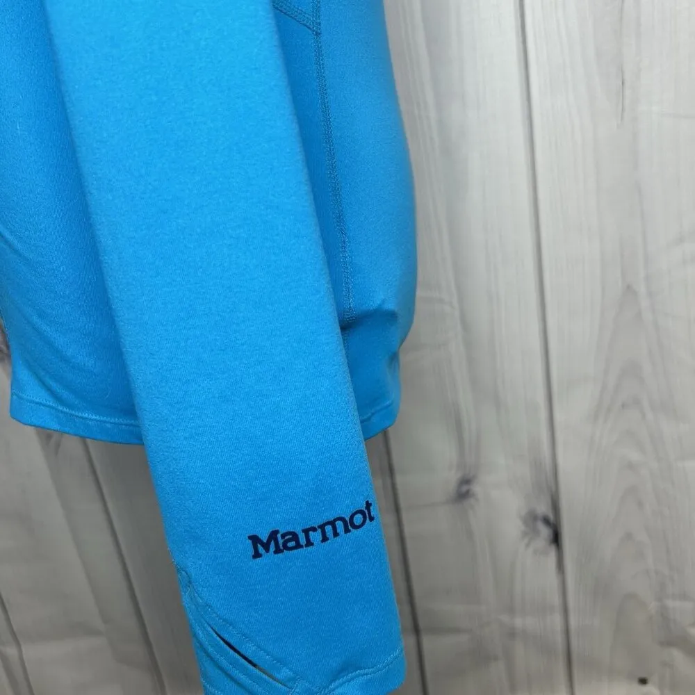 Marmot Bright Blue 1/2 Zip Base Layer Pullover Size S Long Sleeve Stretch - Image 8