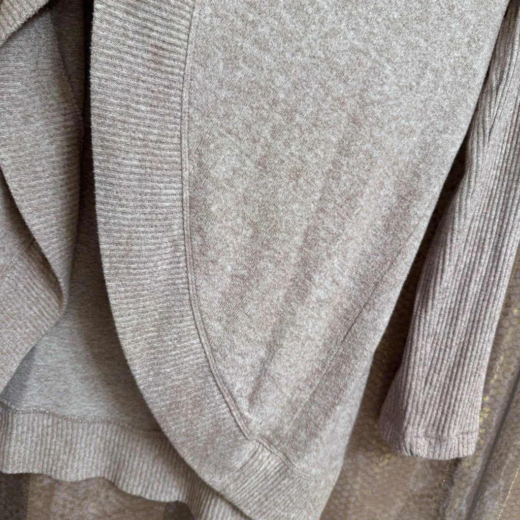 Saturday Sunday By Anthropologie Oat/Cream Stretchy Cardigan Sweater Small Tan - Image 5