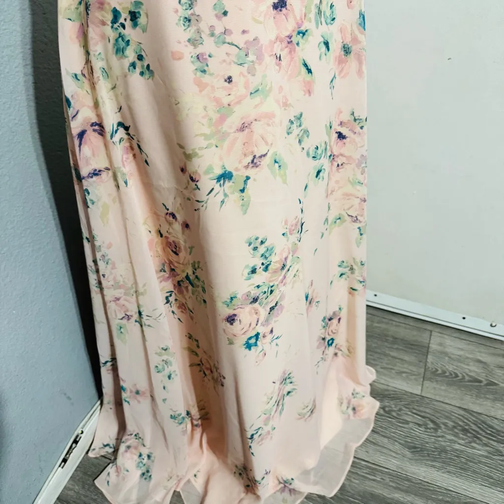 Marchesa Notte Bridesmaid Women‎ Pink Floral Backless Sleeveless Dress Size 2 - Image 7