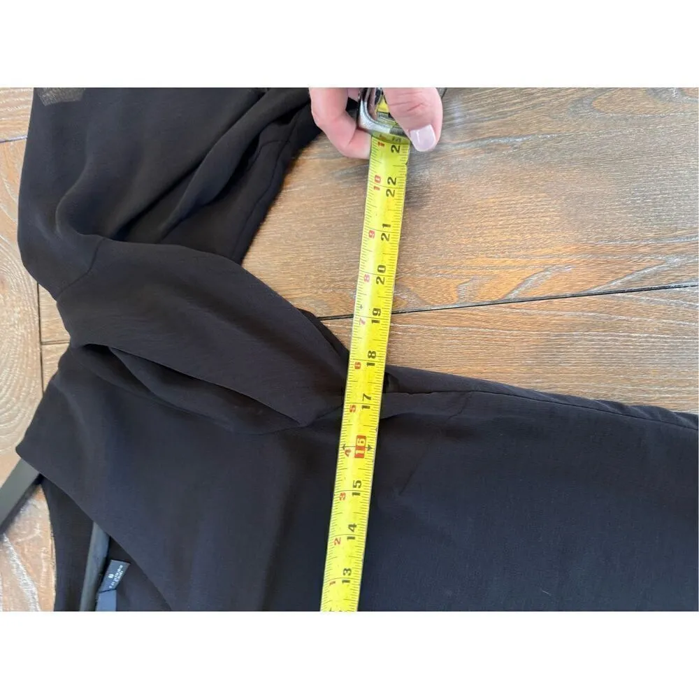 Iris Setlakwe Black Sheer Blouse 3/4 Flutter Sleeve Size 8 - Image 7