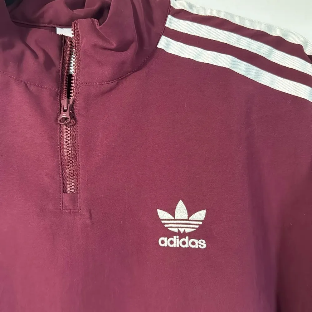 Cropped 1/2 Zip Windbreaker Maroon Size S - Image 7