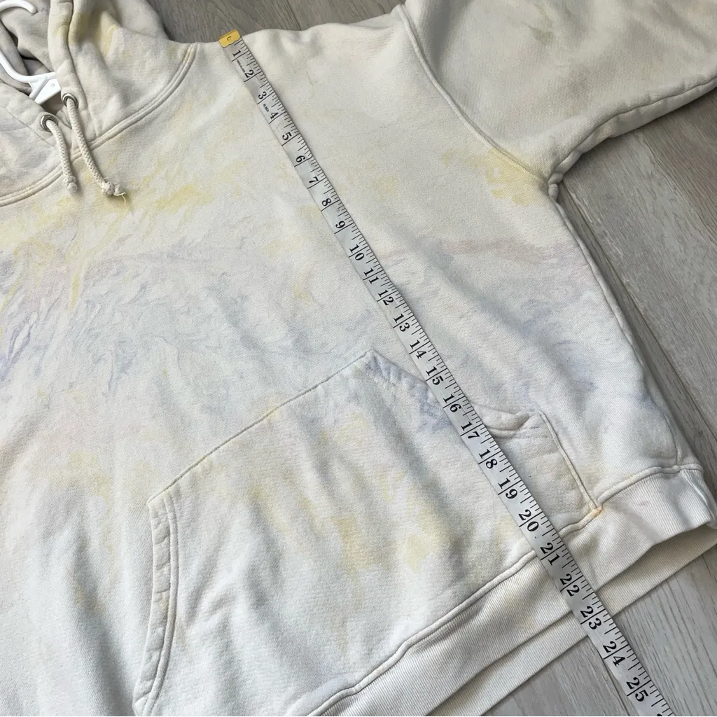 Re/Done TieDye Hoodie Sweatshirt womens Cream (xsmall) oversized casual - Image 6