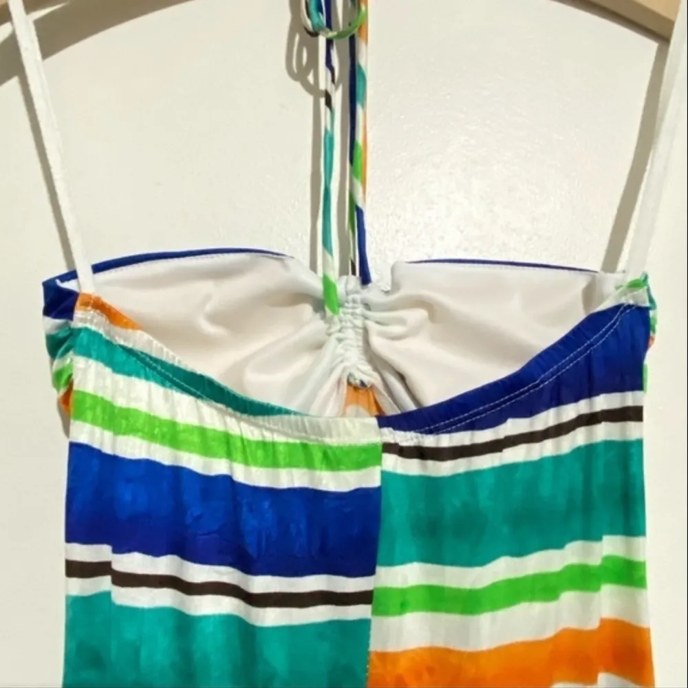 Yoyo multicolored striped halter top maxi dress Blue Size M - Image 6