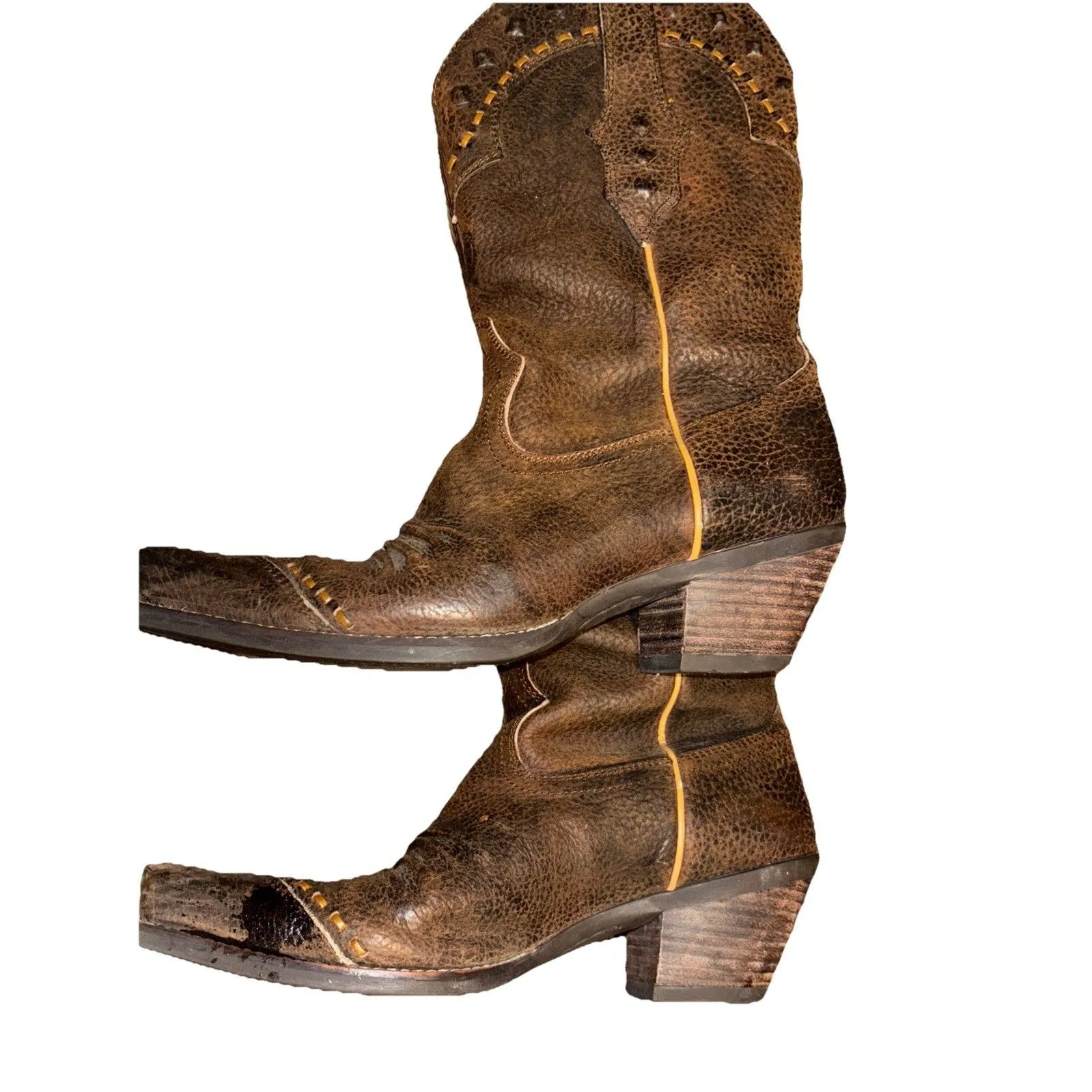 ARIAT Ladies Cowgirl Western Boot Brown distressed  Leather Sz 7.5 - Image 3