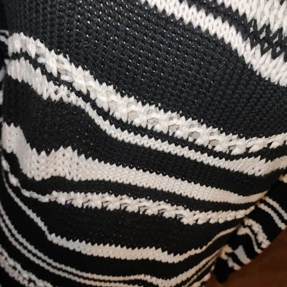 Derek Lam 10 Crosby Womens Black White Cashmere Blend Pullover Sweater‎ Medium - Image 3