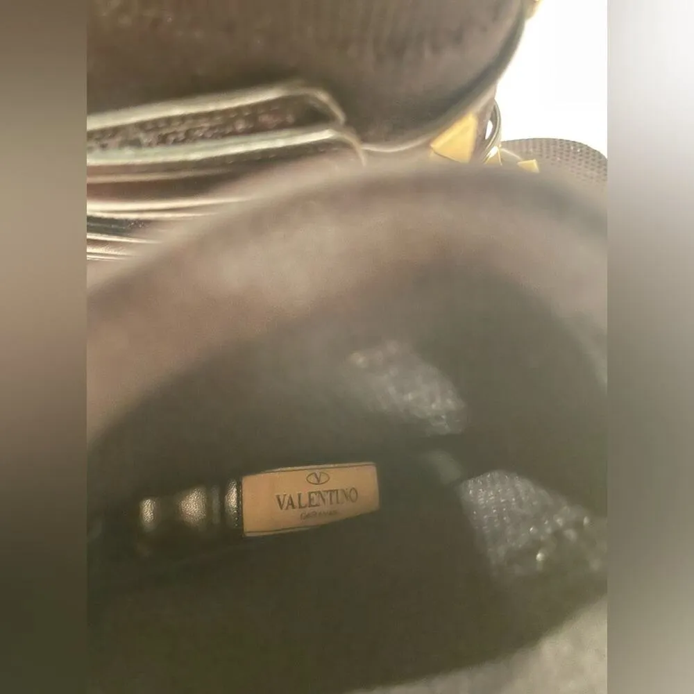 Valentino Garavani Black leather Rockstud Sock Ankle booties EU 39.5 - Image 9